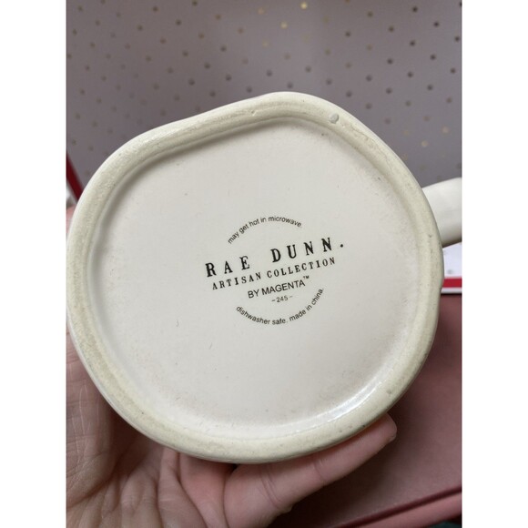 Rae Dunn Artisan Collection BE THE LIGHT White w/Blue Interior Coffee Mug 2020 - Picture 6 of 7